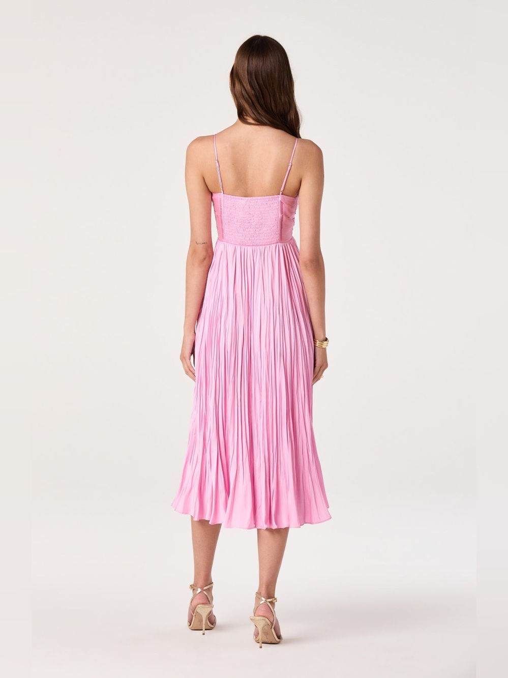 ASTR The Label Maeve Pleated Midi Dress in Pink M - Picture 5 of 6